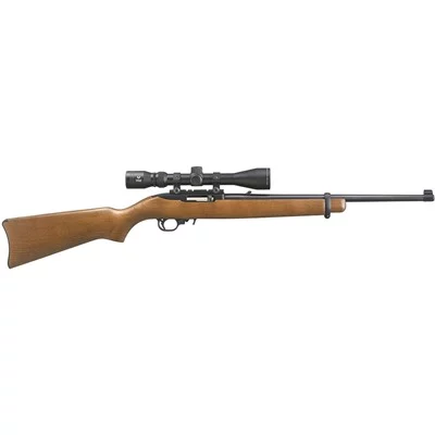 10/22 CARBINE 22 LR 18.5â BBL (1)10RD HARDWOOD W/SCOPE