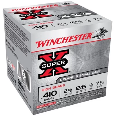 WINCHESTER SUPER-X HIGH BRASS 410GA 2.5'' 1/2OZ #7.5 25/BX